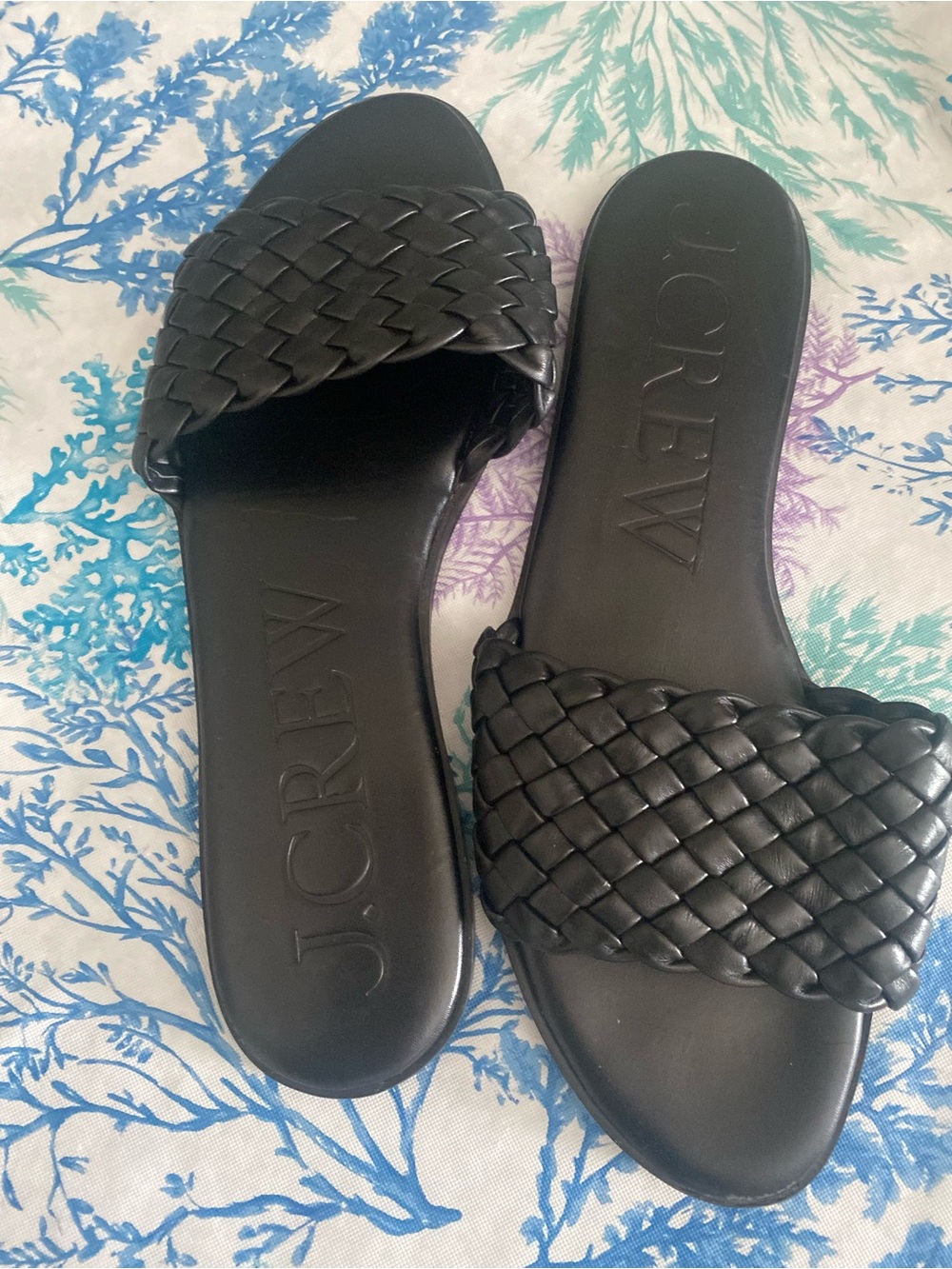 J. Crew Women’s Size 12 Black Leather Sandals Slides